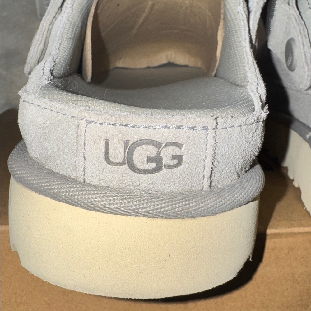 UGG Goldenstar Clog Women’s 7.5 Gray Suede Adjustable Strap New in Box - Picture 8 of 11